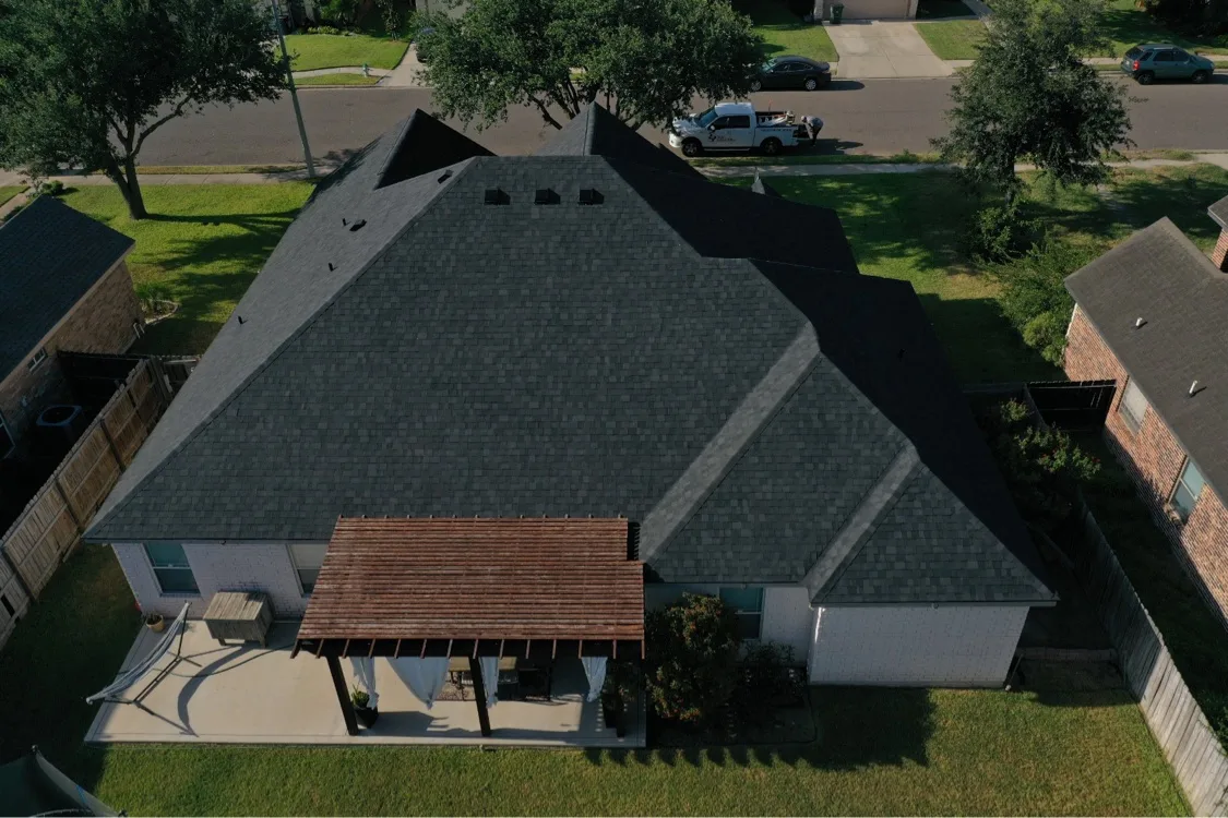 Finished shingle roof after a hail claim in Mission